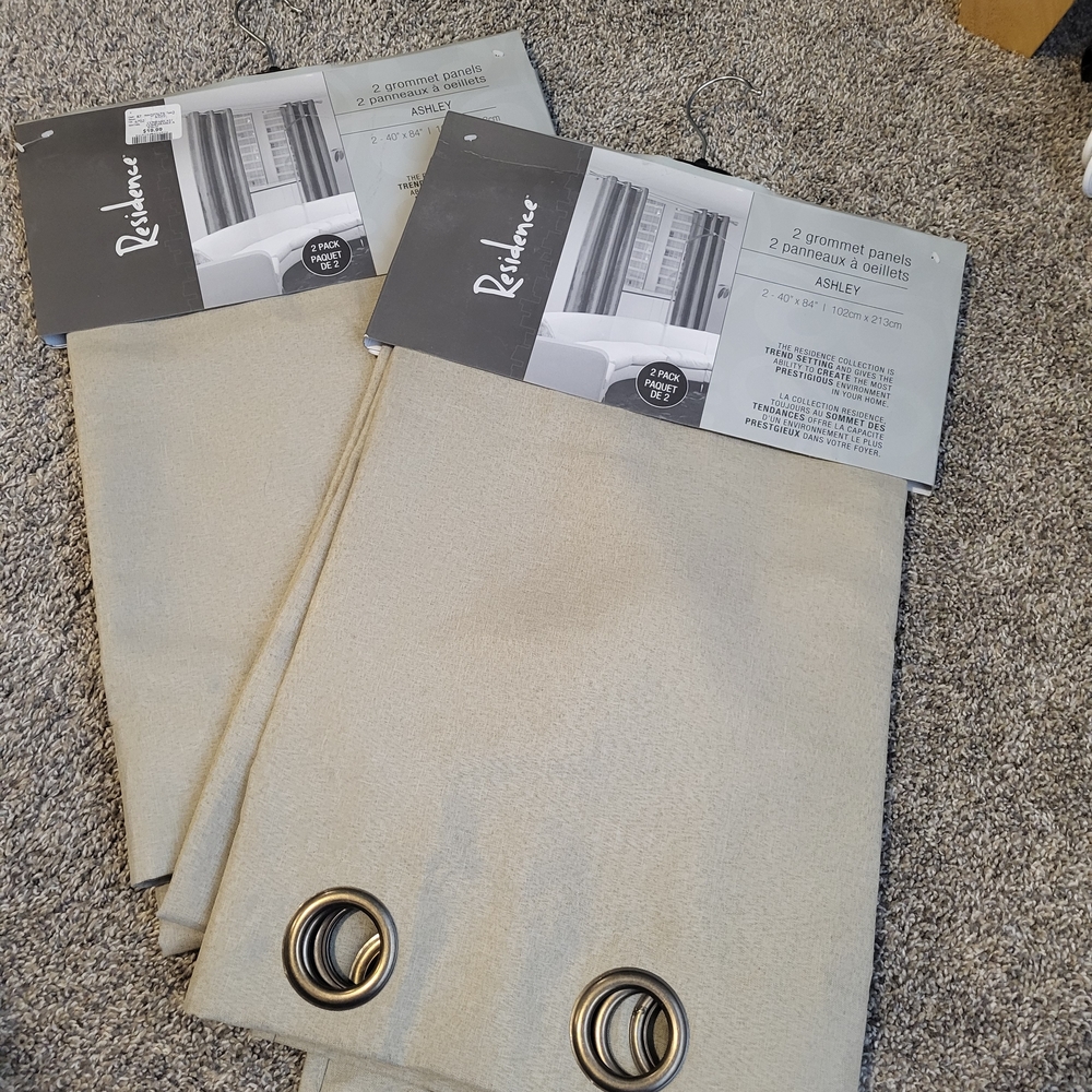 Revolution Beige Grommet Curtain Panels
